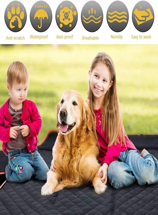 PETITUDE غطاء مقعد السيارة للكلاب من بيتيتيود، مقاوم للماء والخدوش، غطاء متين لمقعد السيارة الخلفي، واقي مقعد السيارة، غطاء متين لمقعد السيارة للحيوانات الأليفة - برتقالي - Image 2